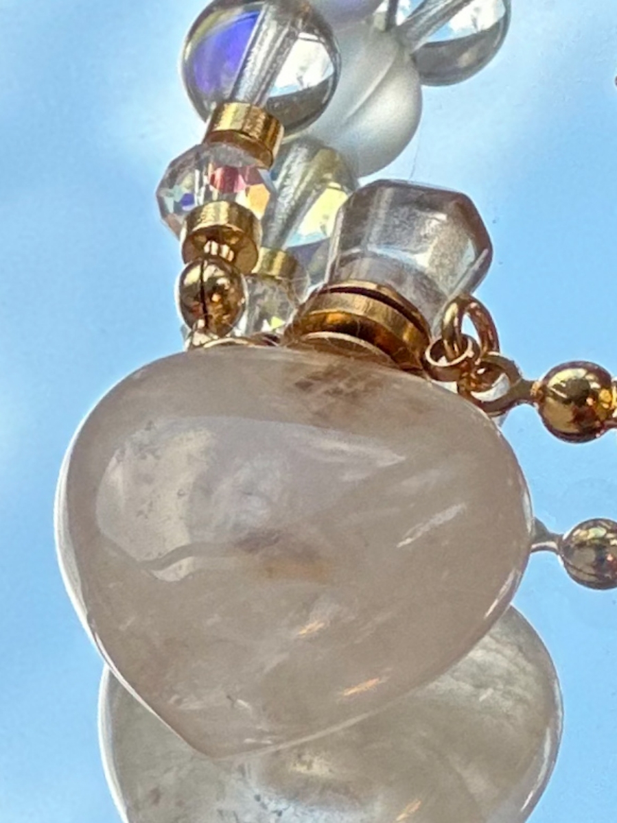 White Aura Quartz Perfume Kolye