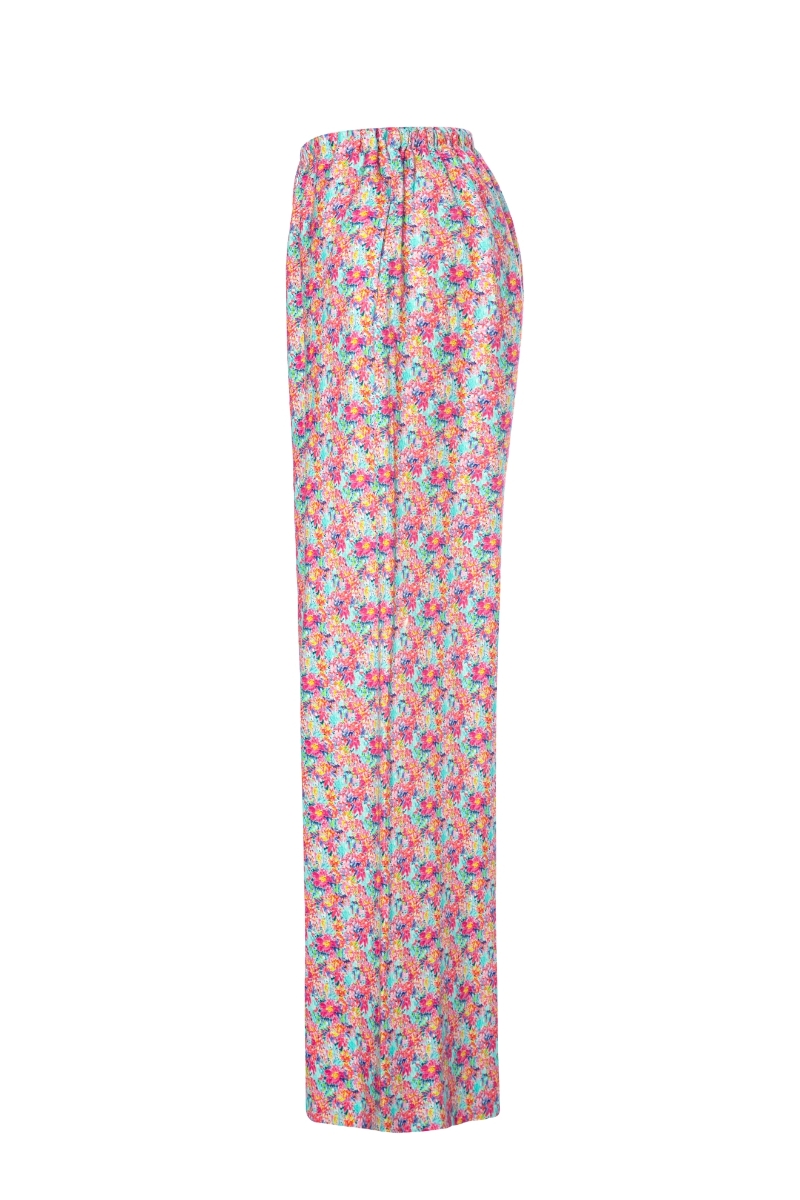 Çiçekli Biggie Keten Pantolon