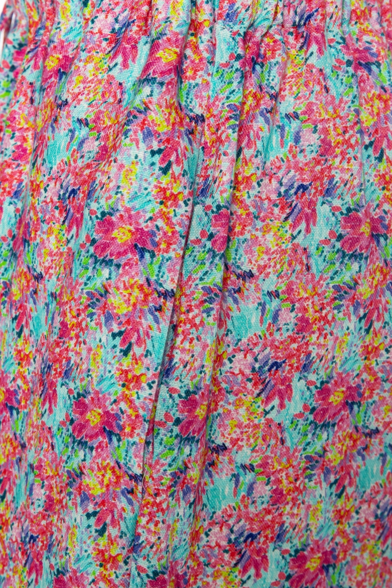 Çiçekli Biggie Keten Pantolon