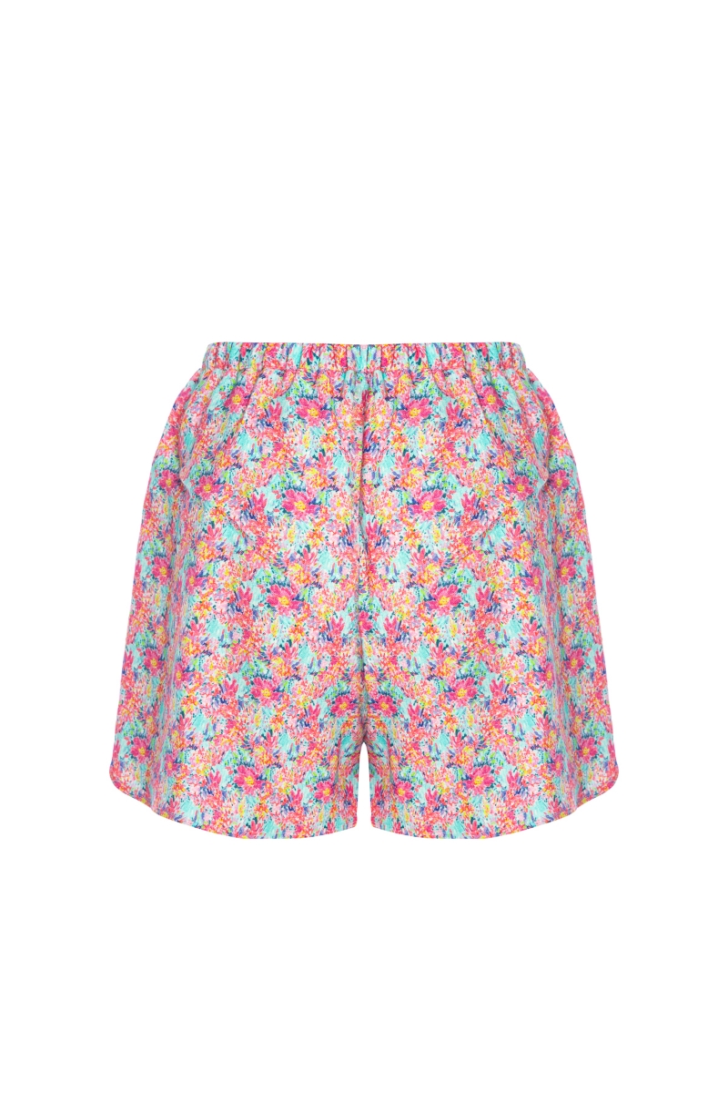 Çiçekli Cosmopolly Keten Şort